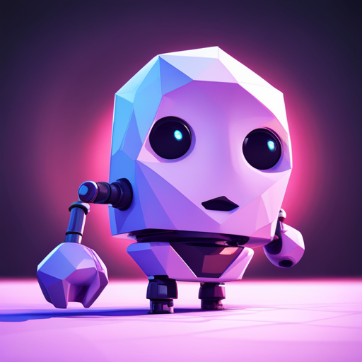 front-facing, tiny, cute, robot, white background, geometric shapes, low-poly, isometric, digital art, 3D modeling, low-poly aesthetic, anime, simplified forms