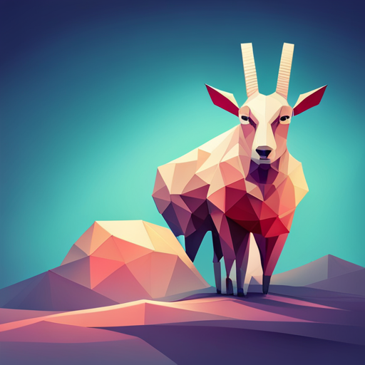 geometric shapes, 3D modeling, low-poly, vector, robotic, goat, animal, small, mechanical, minimalism, white, gray