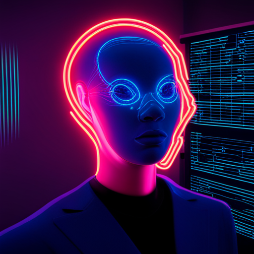 futuristic, innovative, AI, technology, computer graphics, digital effects, cyberpunk, neon lights, science fiction, minimalism, sleek design, cutting edge, machine learning, blockchain, virtual reality, Augmented Reality, 3D modeling, data visualization, interactivity