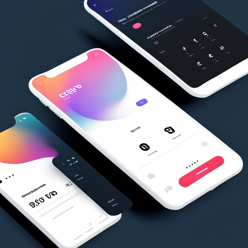 futuristic technology, animated UI, bold typography, minimalism, grid patterns, vibrant colors, glowing effects, elegant design, playful figurative icons, sleek shapes, gradient backgrounds, user experience, modernism