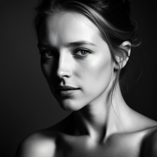 feminine strength, gracefulness, portrait, black and white, soft lighting, emotional expression, beauty, empowerment, contemporary, contrast, delicate features, monochrome, dramatic shadows, timeless elegance, high fashion, ethereal, vulnerability, modern, classic, fine art, chiaroscuro