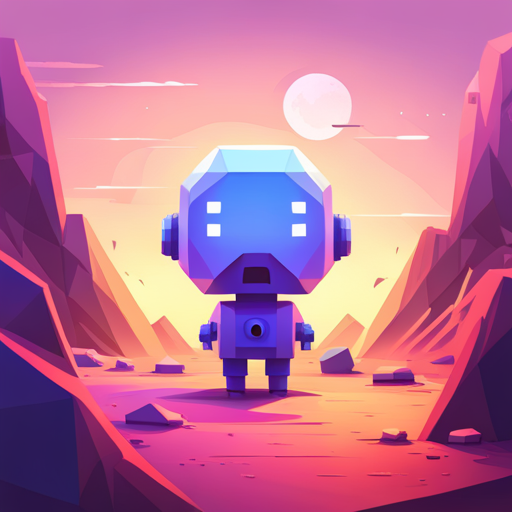 tiny, cute, robot, front-facing view, low-poly, rubber