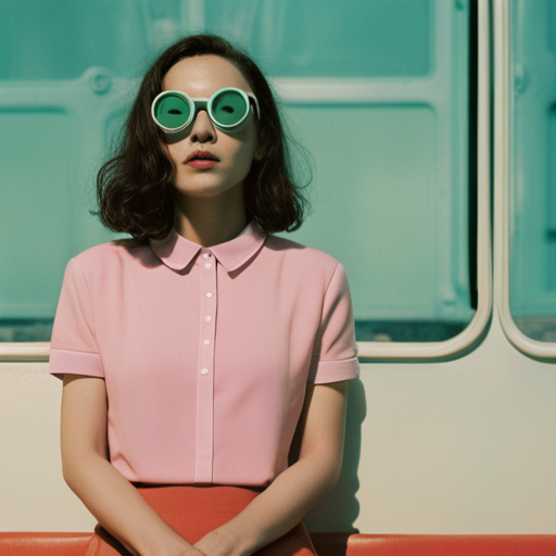 Wes Anderson, film director, quirky, idiosyncratic, whimsical, color grading, symmetrical, composed shots, muted colors, vintage feel, retro-futuristic, romance, artificial intelligence, futuristic technology, modern love story