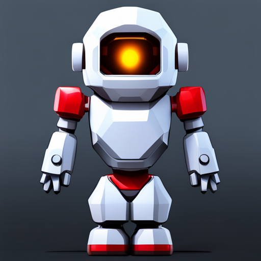 tiny robot, cute design, front perspective, low-poly modeling, rubber texture