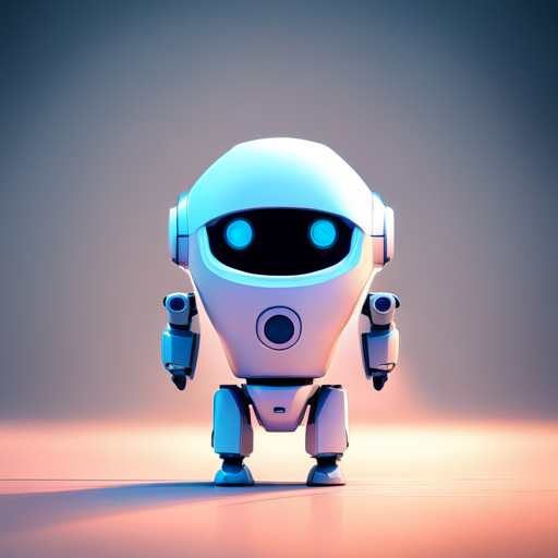 tiny robot, cute, front view, rubber material, low-poly, white background