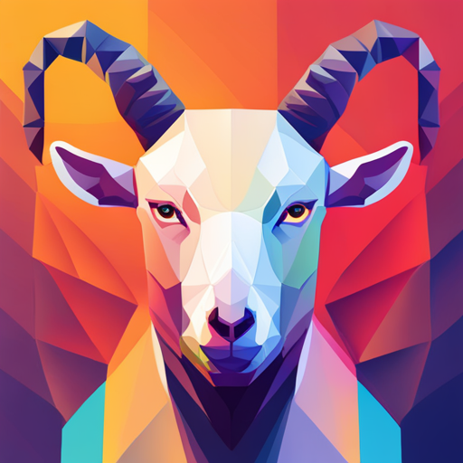 abstract design, vector graphics, low-poly modeling, small scale, goats, antlers, robots, white background