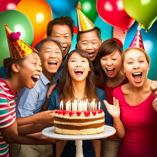 birthday picture, celebration, cake, balloons, confetti, party, joy, happiness, friends, family, memories, surprise, color, vibrant, festive
